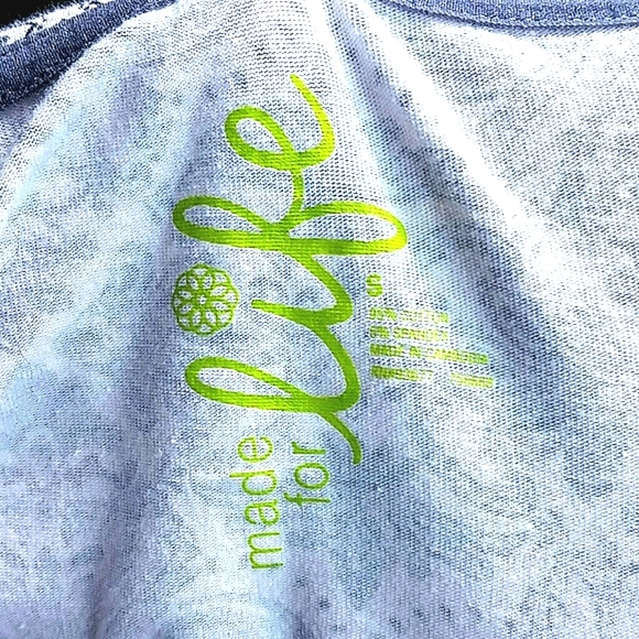 Made for Life Black White Medallion Print Long Sleeve Cotton Stretch Top Small - Picture 4 of 4